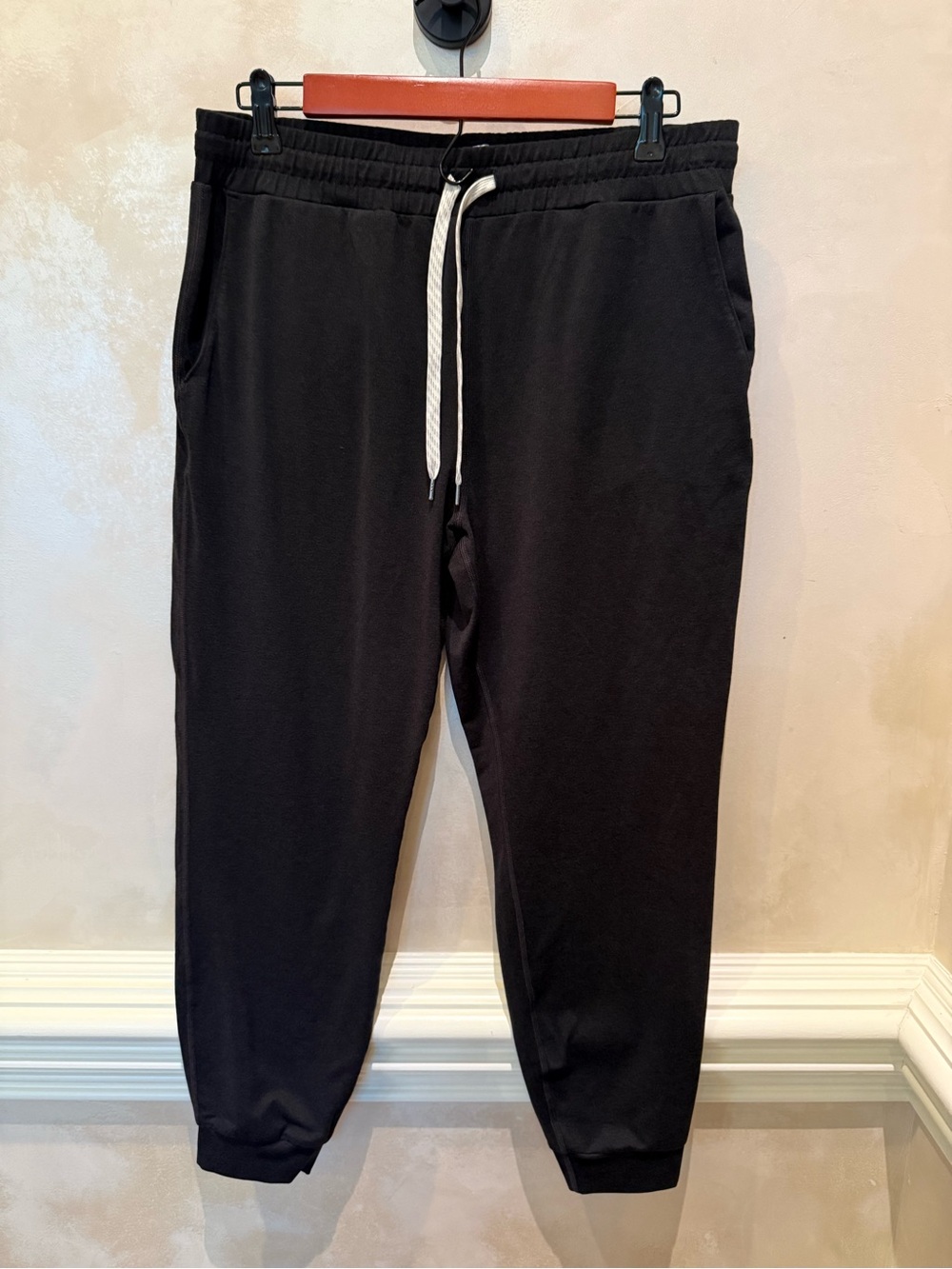 Vuori Black Jogger Pants with White Drawstring